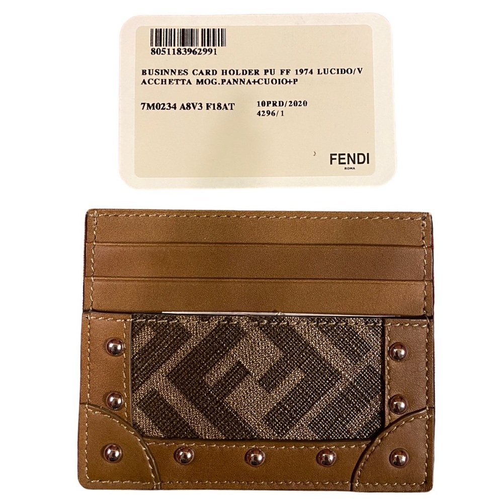 FENDI FF monogram logo cardholder (brown) unisex